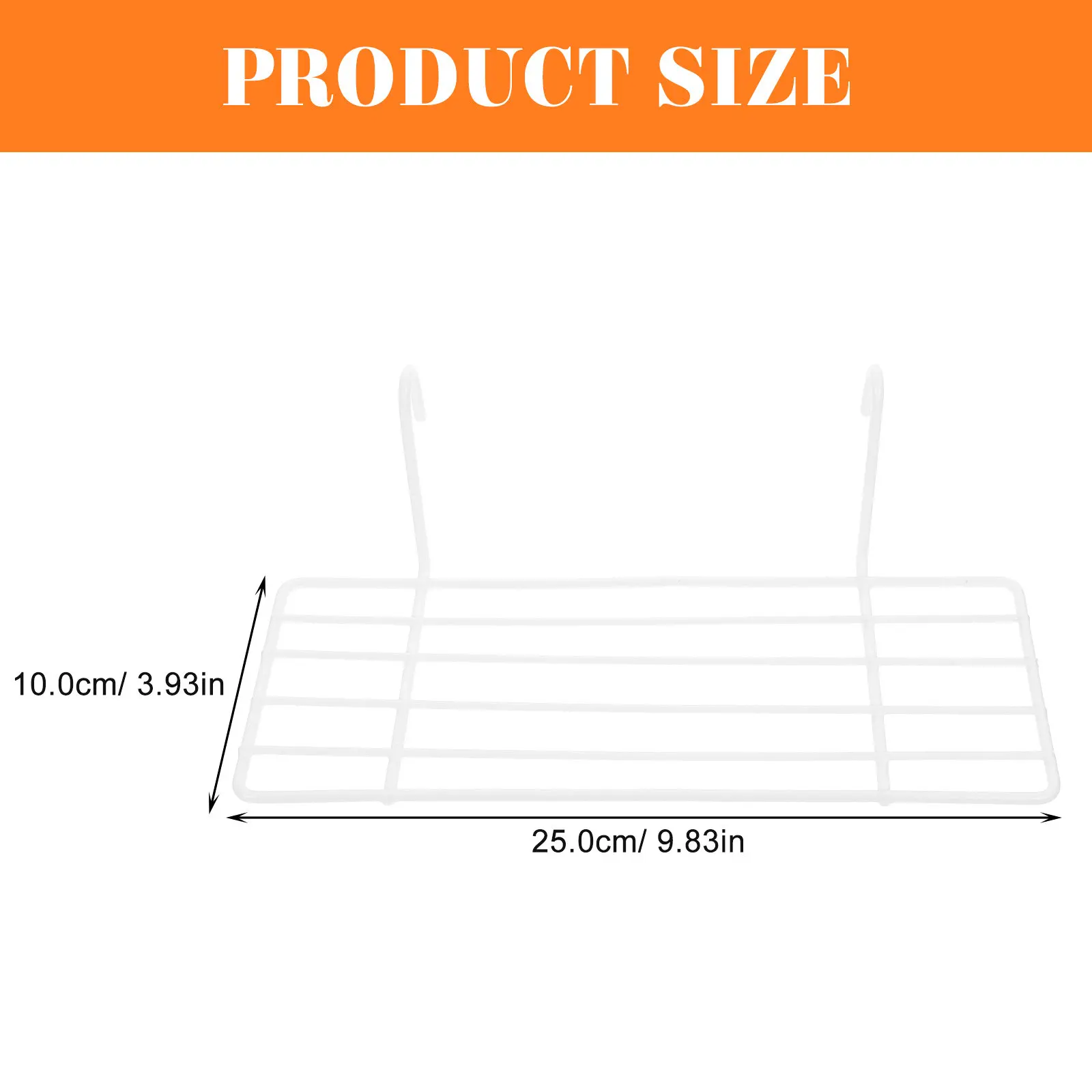 White 25x10cm Grid Panel Shelf Storage Rack Stackable Interlocking Shelf for Wall Grid System Organizes Kitchen