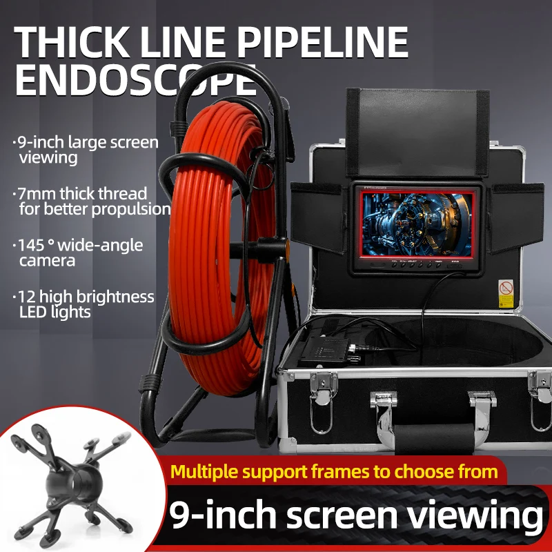 

17/23MM DVR HD Sewer Pipe Inspection Video Camera 16GB SD Card 1080P Waterproof 9" Sewer Pipeline Industrial Endoscope System