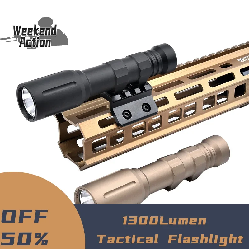 

WADSN Led Powerful Tactical Flashlight 1300Lumen 1300Lumen Airsoft Scout Weapon light AR15 Accessories For Picatinny Rail