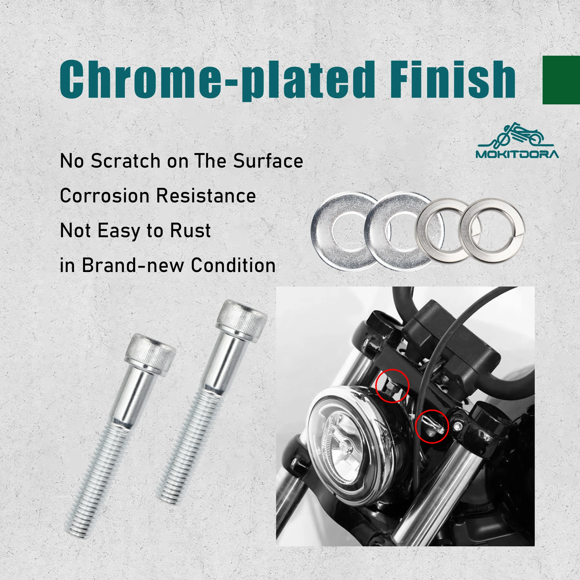 Picture 7: Handlebar Riser Bolts Kit with Washers and Riser Bushing Covers Set 1/2