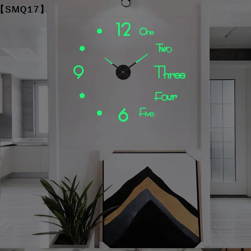 Luminous DIY Wall Clock Glow In The Dark Silent Non Ticking Perfect For Home Office Wall Decor【SMQ】