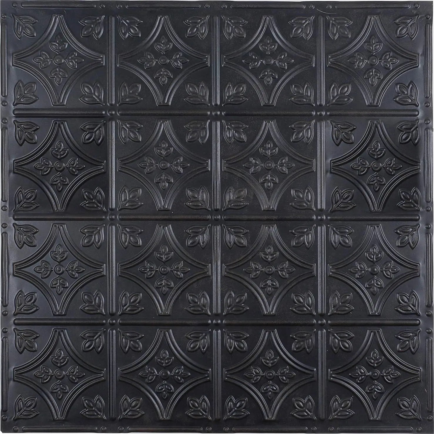 

Tin Wall Tiles 24x24 Nail-Up, Stair Risers, Metal Ceiling Tiles, 5 Pack Black