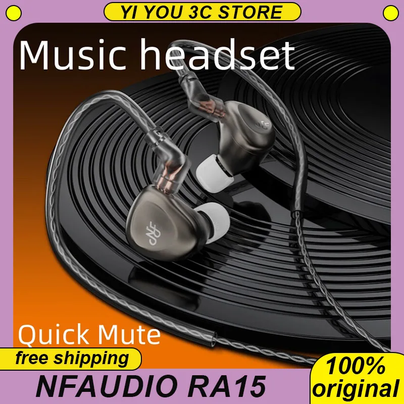 

NFaudio RA15 Dual Tone Music Earphones HIFI/Gaming/Monitoring Headset Replaceable Tuning Sound Tubes Full Mental Shell Headphone