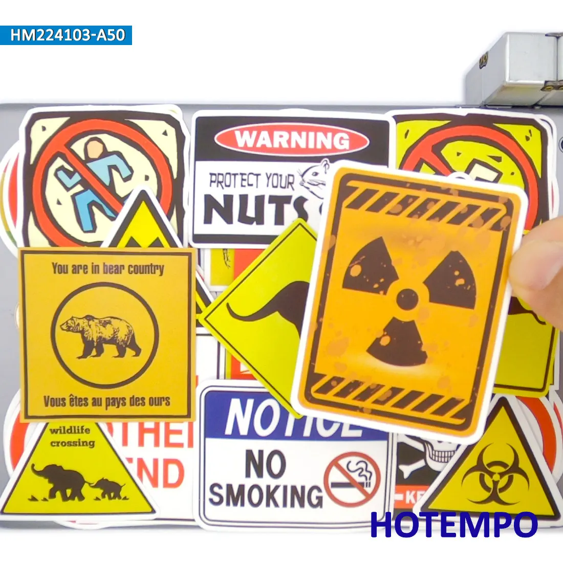 Warning Stickers, Danger Tips, Radiation Symbol, Stop Caution Slogan, for DIY Creative Decoration, Funny Sticker, 20/30/50PCS