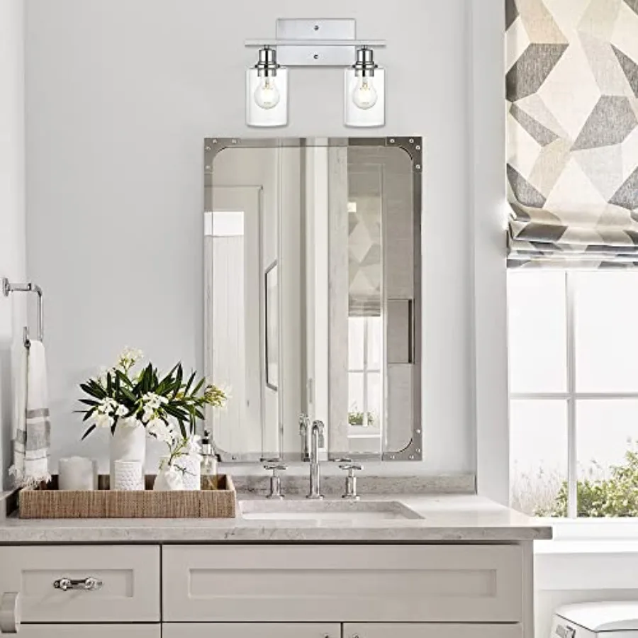 Bathroom Fixtures in Finish Industrial Indoor Wall Sconce with Clear Glass Shade Metal Vanity ing Over Mirror Bulb Not Included