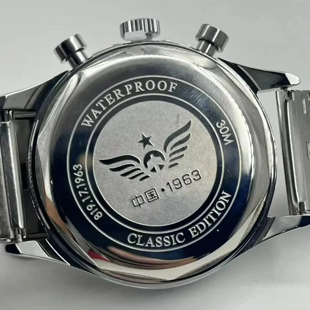 Seagull Original 1963 Codice di temporizzazione Orologio da uomo/accessorio Bubble Dome Glass Beat Orologio al quarzo Cronografo retrò di lusso aziendale