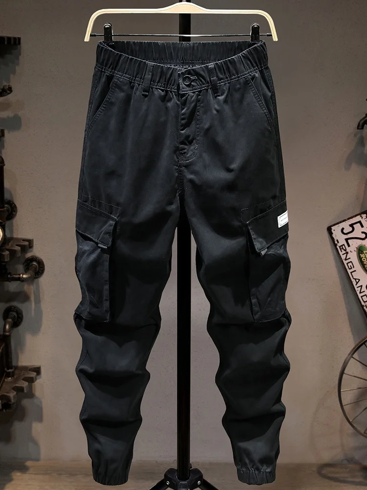 

Мужские повседневные брюки Bla: свободные, модные, брендовые, с множеством карманов, рабочие, с эластичным поясом, спортивные, универсальные, больших размеров, длиной 9/10