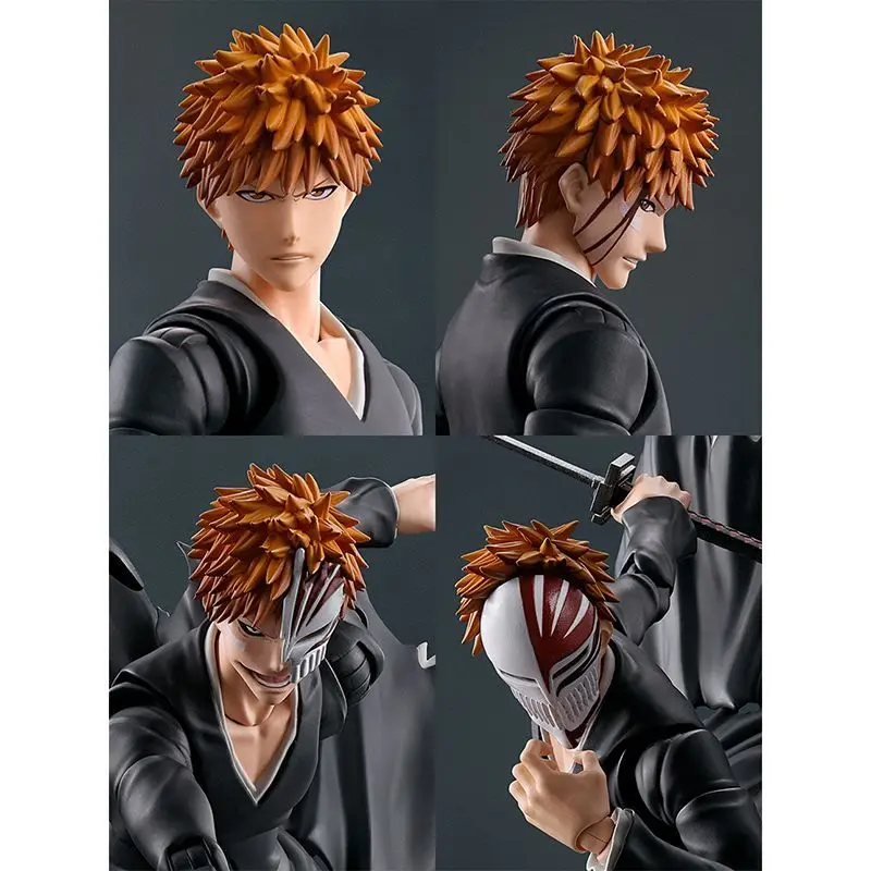 Original BANDAI S.H.Figuarts BLEACH Kurosaki Ichigo GETSUGATENSHO figura de acción de PVC modelo coleccionista genuino estatuilla juguete para regalo