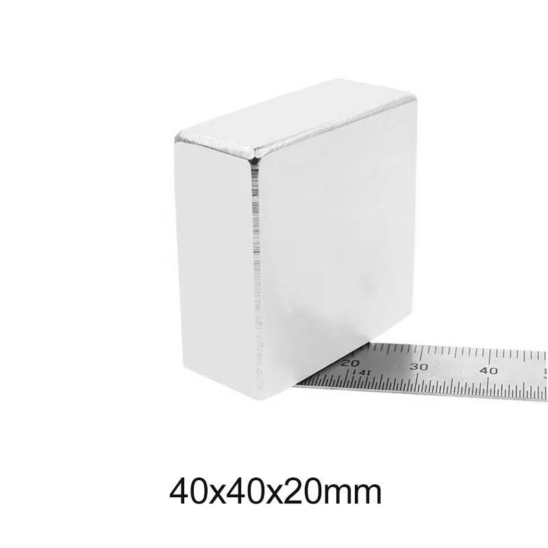 

1/2PCS 40x40x20mm Square Rare Earth Neodymium Magnet N35 Block Neodymium Magnet 40x40x20 Super Strong Powerful Magnets 40*40*20