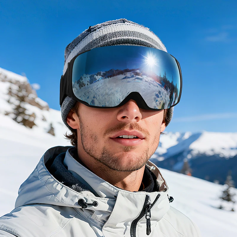 

NEW Winter Professional Men Women Ski Goggles Magnetic Quick-Change Double Layers Anti-Fog Snowboard Goggles UV400 For Adults