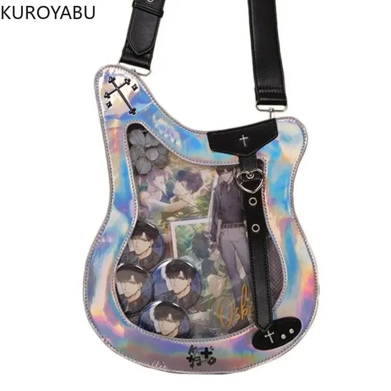 

Japanese Anime Bass Guitar Designer Y2k Shoulder Bag Women Harajuku Girls Messenger Transparent Crossbody 2025 Bolsos De Mujer