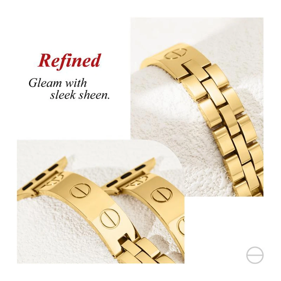 Роскошный высококачественный ювелирный ремешок для Iphone Apple Watch 10 9 8 7 6 SE 5 Ultra 2, ремешок IWatch 38/40/41/42/44/45/46/49 мм, браслет в подарок