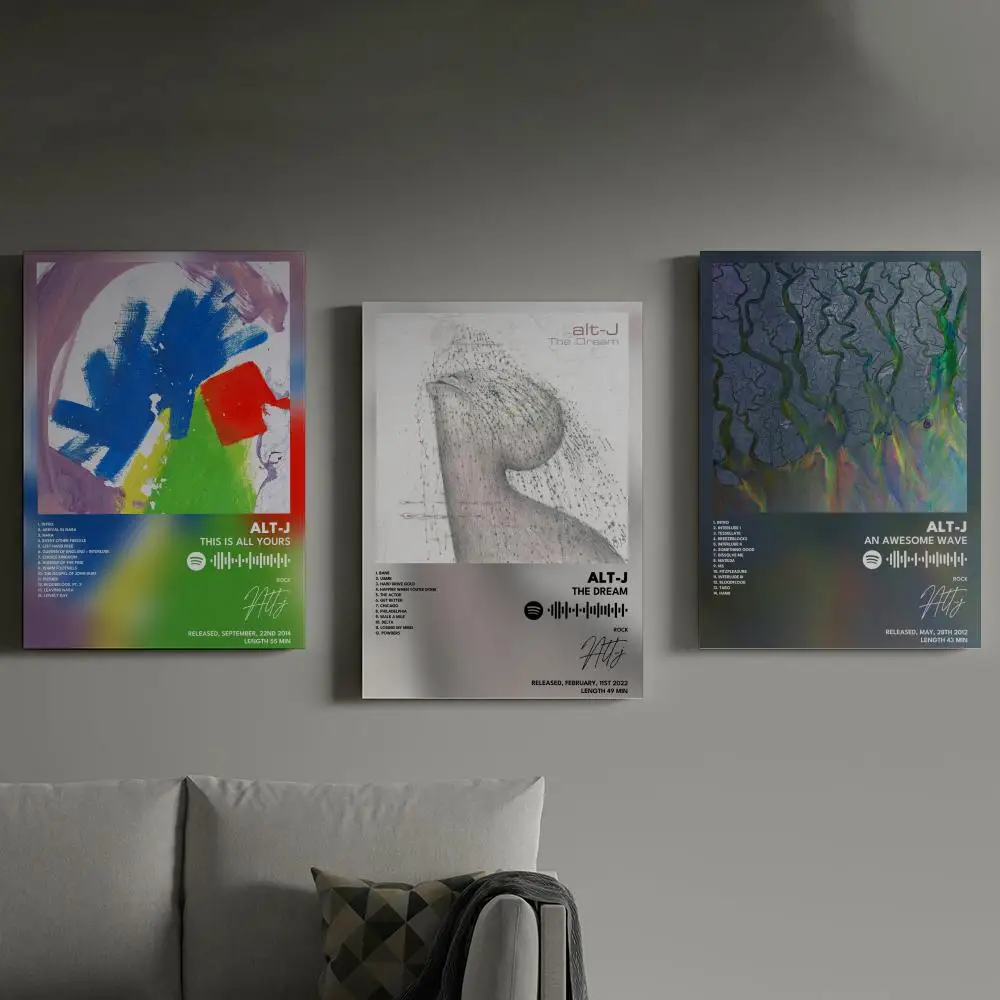 

Alt-J Poster Prints Canvas Painting Wall Art Picture Living Room Home Decor Tracklist Music Album Cover