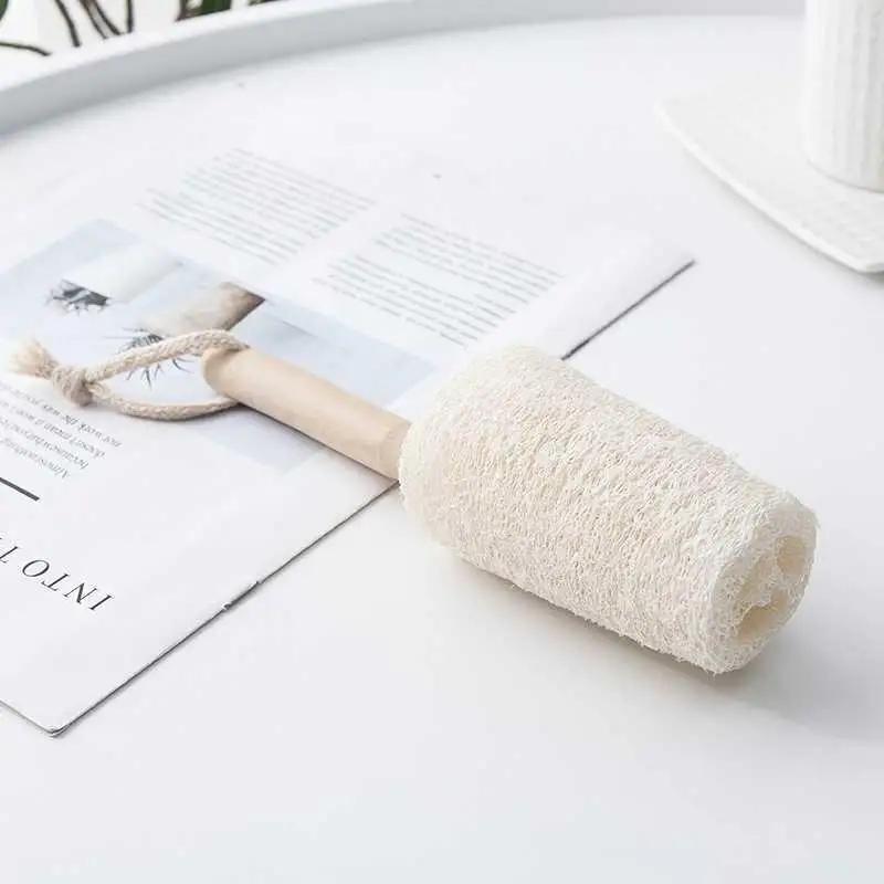 Luffa Wooden Handle Can Be Used To Brush Cups Balls and Daily Utensils for Cleaning and Brushing Steel Kitchen Accessories