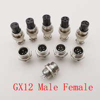 GX12 2/3/4/5/6 Pin Male & Female Docking Aviation Plug Socket Circular Connector GX-12 12mm Aviation Plugs Panel Mount Connector