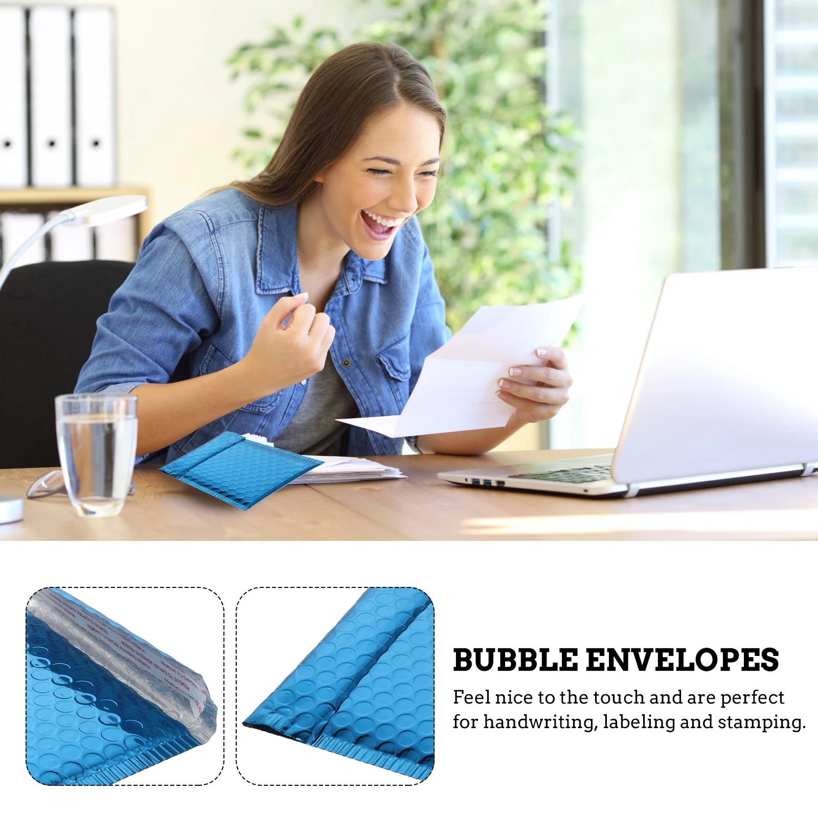 

50 Pcs Packaging Pouch Bubble Envelope Express Bag Package Bags Mailer Blue or Mailers