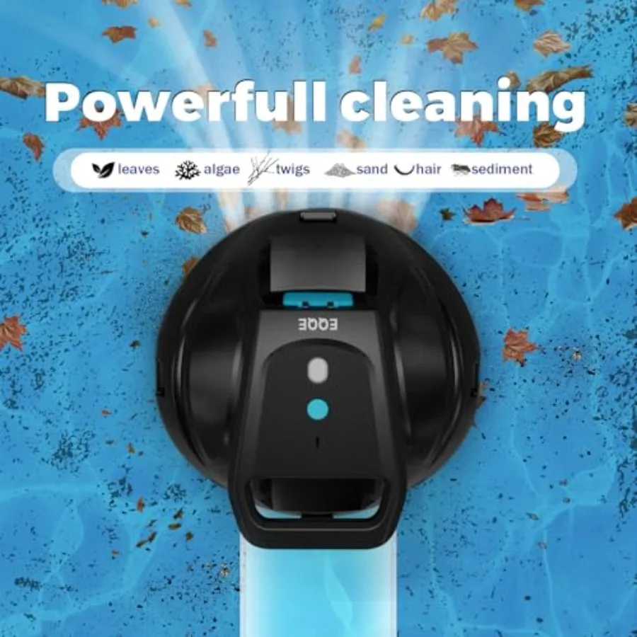 SP1 Pro Robotic Pool Cleaner مكنسة كهربائية لاسلكية لحمام السباحة مع وقت تشغيل 120 دقيقة وشحن سريع 2.5 ساعة مثالية لحمامات السباحة حتى 860 قدم مربع