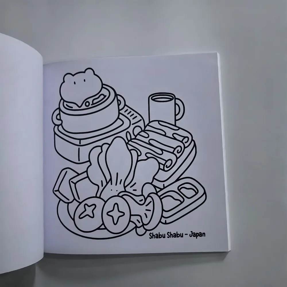 Asian Food Easy-bold Coloring Book for Adults Cute Drawing Book Perfect Gift for Christmas Party and Birthday