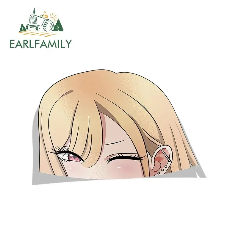 EARLFAMILY 13cm for Peek Kitagawa Marin Car Stickers Sunscreen Scratch-Proof Decals Cartoon Laptop Car Styling Waterproof