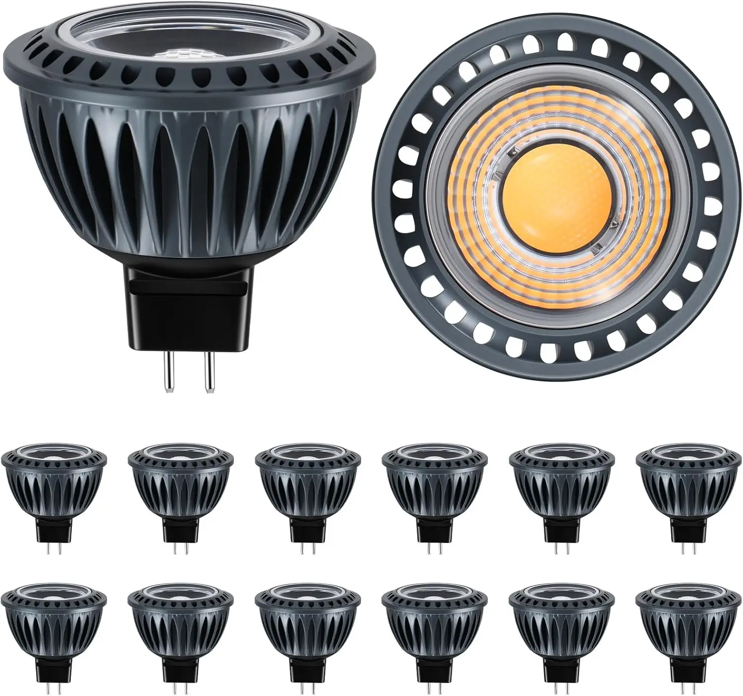 

MR16 LED Bulb, 5W 2700K Warm White Dimmable, 12V GU5.3 for Indoor/Outdoor Lighting, 12-Pack