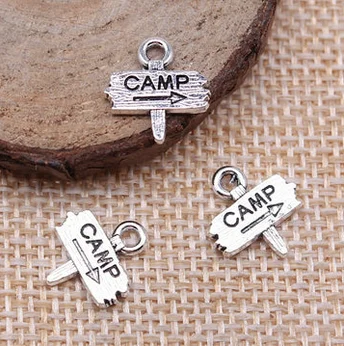 20pcs 12x13mm  Alloy matel Camping Signs  pendants HWEF3758