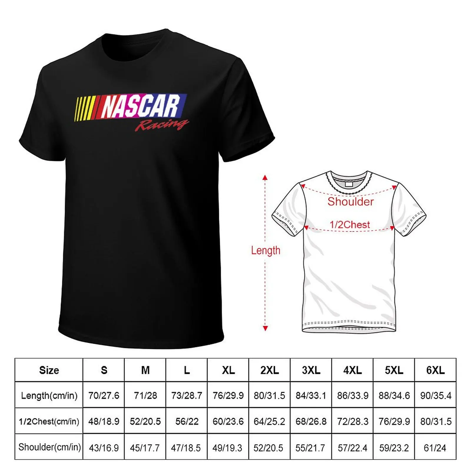 Racing Nascar Cool T-Shirt Basic Simple Casual Short Sleeve Tee