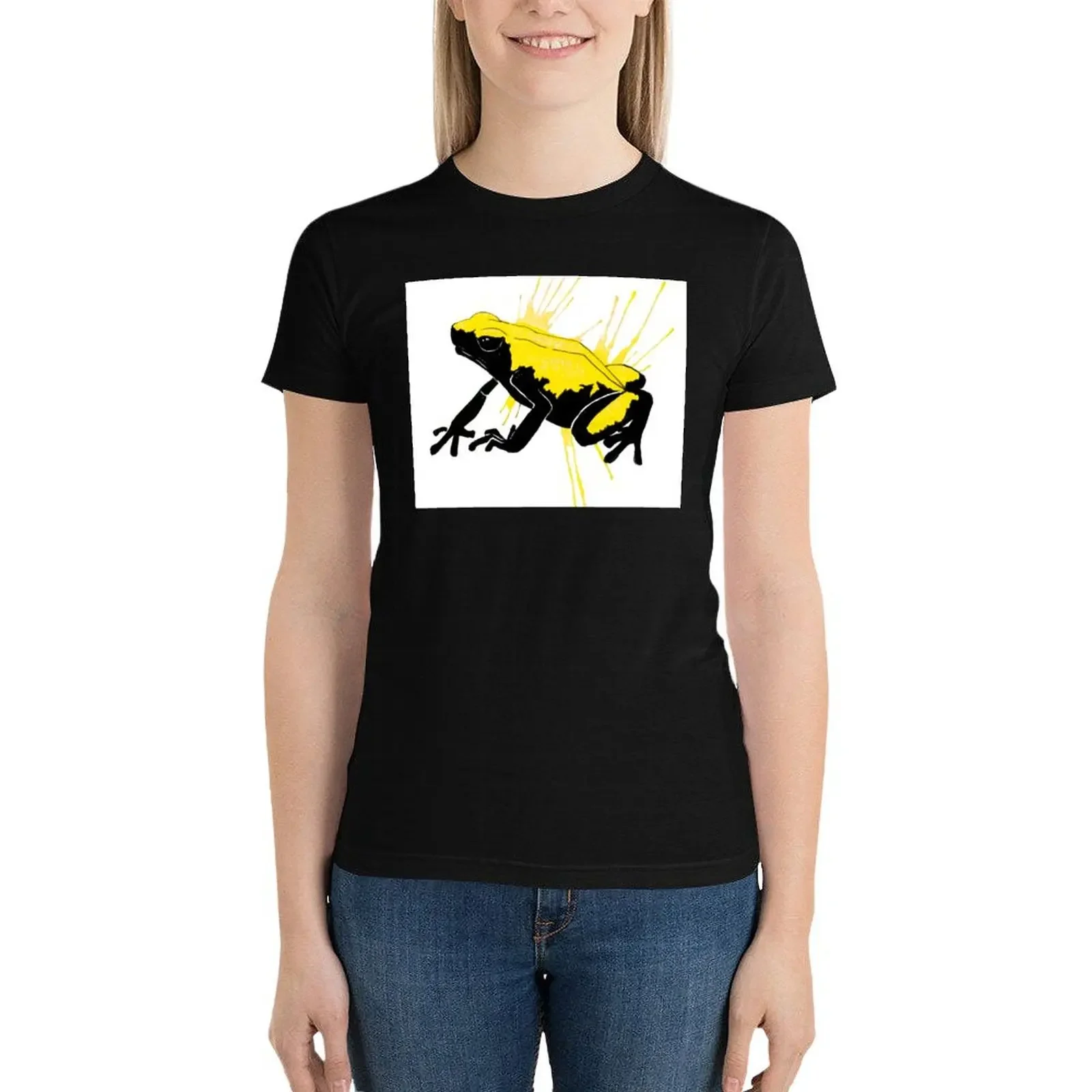 

A. Galactonotus Yellow Splash-Backed Dart Frog T-Shirt Female clothing hippie clothes female white t shirts for Women