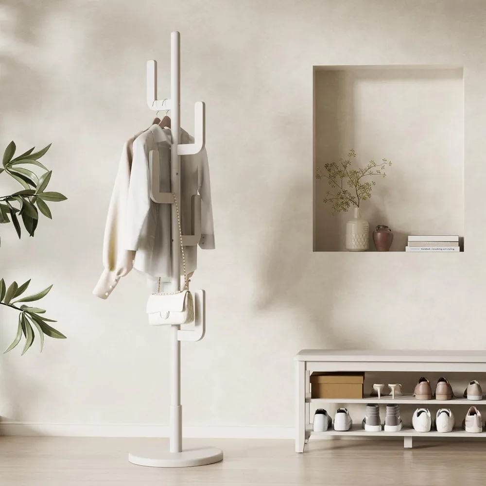 

Прочная деревянная подставка для пальто в форме кактуса с шестью L-образными крючками и регулируемой высотой для различных помещений.