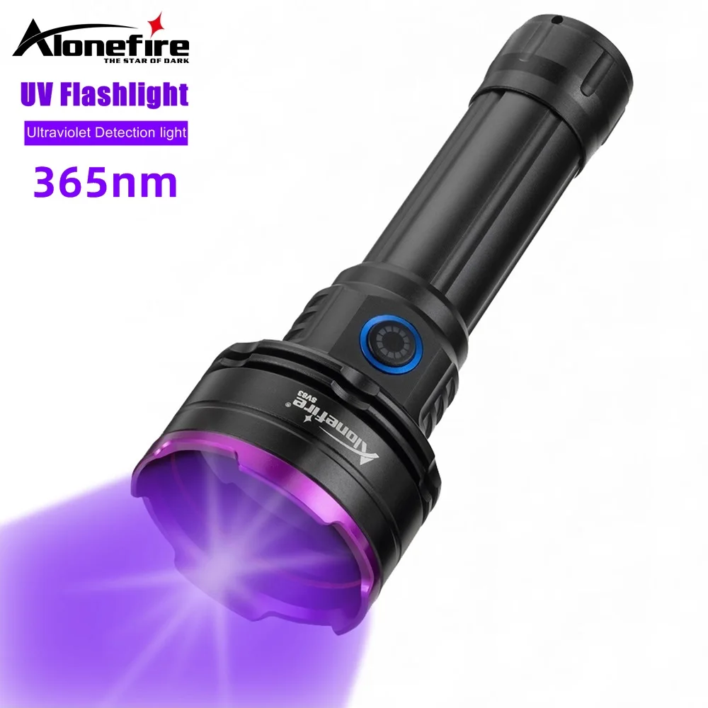 Alonefire SV83 30W UV flashlight Black Light Rechargeable 365nm Ultraviolet Scorpion Money Pets Stain Hunting Marker 21700