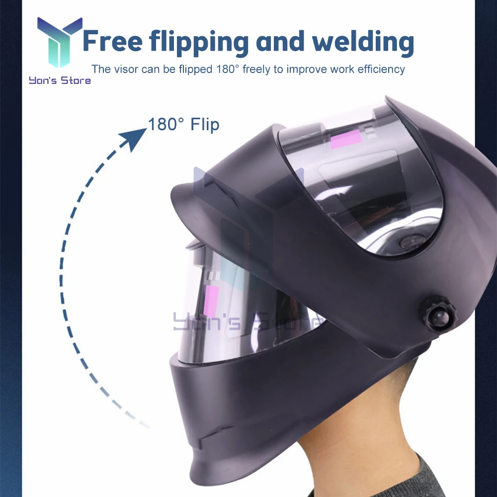 Welding Helmet Welder Mask Panoramic Dimming Solar Power Auto Darkening Welding Mask For Argon Arc Welding Glasses Grind Cut