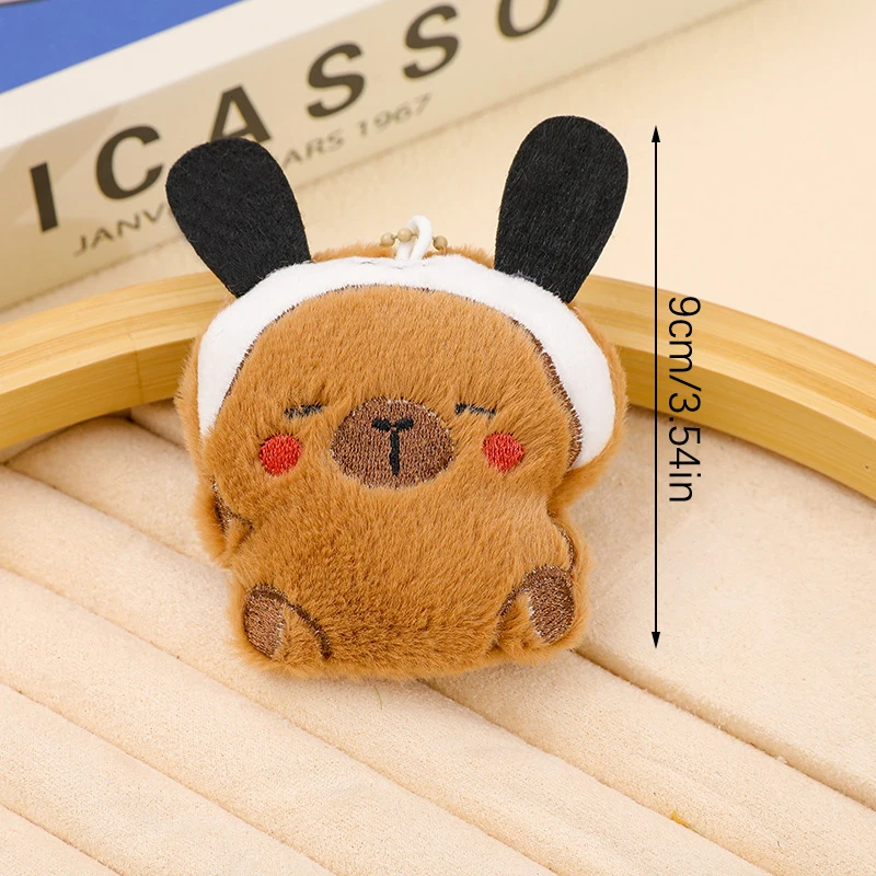 Kawaii Hello Kitty Capibara Plush Pendant Sanrio Pochacco Kuromi Capybara Stuffed Doll Keychain Car Key Ring Backpack Bag Decor