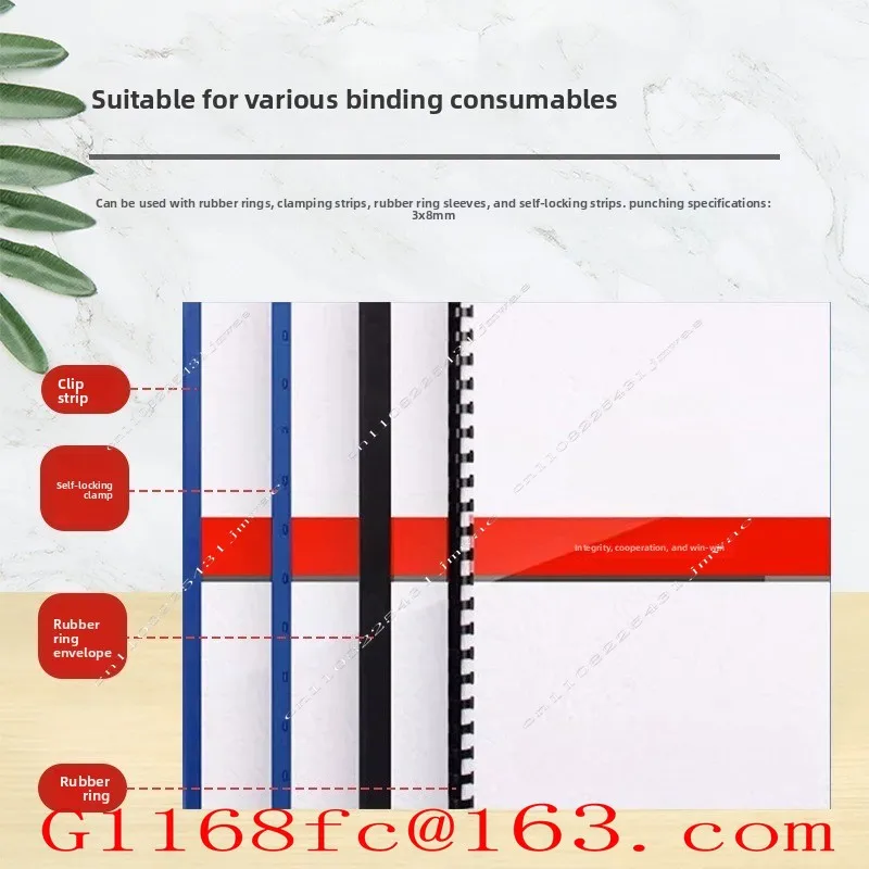 12-sheet 21-hole Commercial Rubber Ring Clip Strip Comb Binding Machine