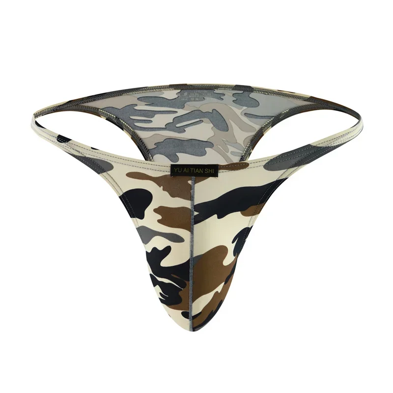 

Sexy Underwear Camouflage Gay Men Briefs Underpants Nylon Bikini Male Printed Panties Male Backless Briefs Jockstrap