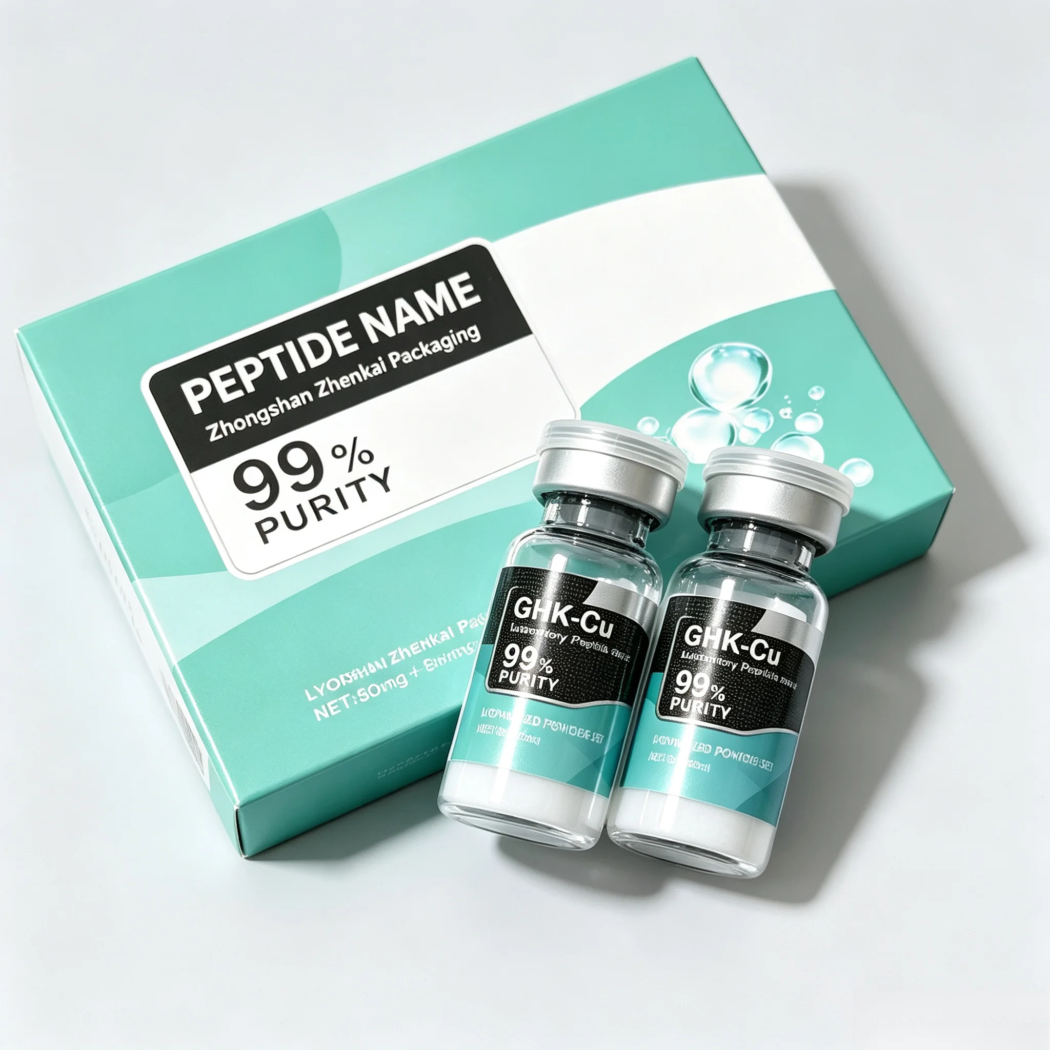 Custom Premium Full Peptide Packaging Stickers Paper Boxes For 3ml 5ml 10ml Vials Fitness Skincare Supplement Bottle Labels