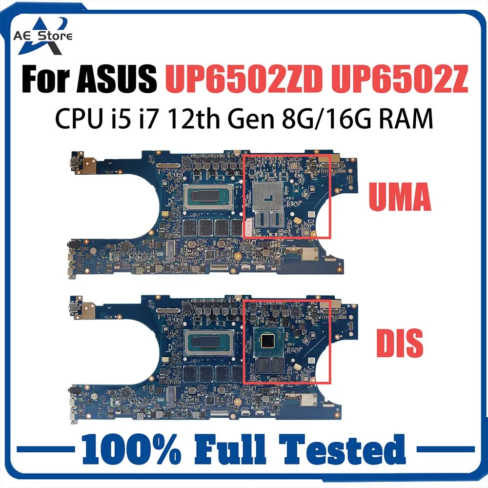 

Computer Mainboard For ASUS ZenBook Pro 15 Flip UP6502Z UP6502ZD Laptop Motherboard With i5-12500H i7-12700H CPU 8G 16G RAM