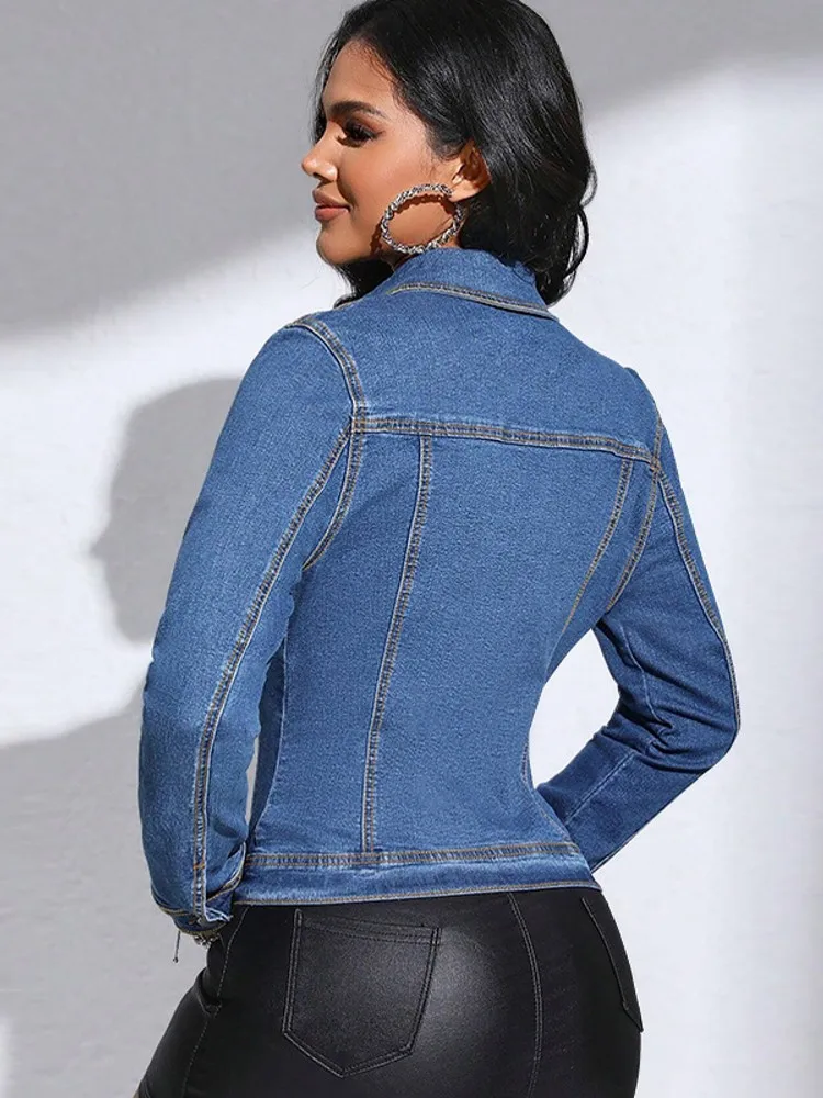 Single Breasted Harajuku Sweater Women Autumn Winter Outer Wear Loose Casual Long Sleeve Streetwear Thick Denim Cardigan Top