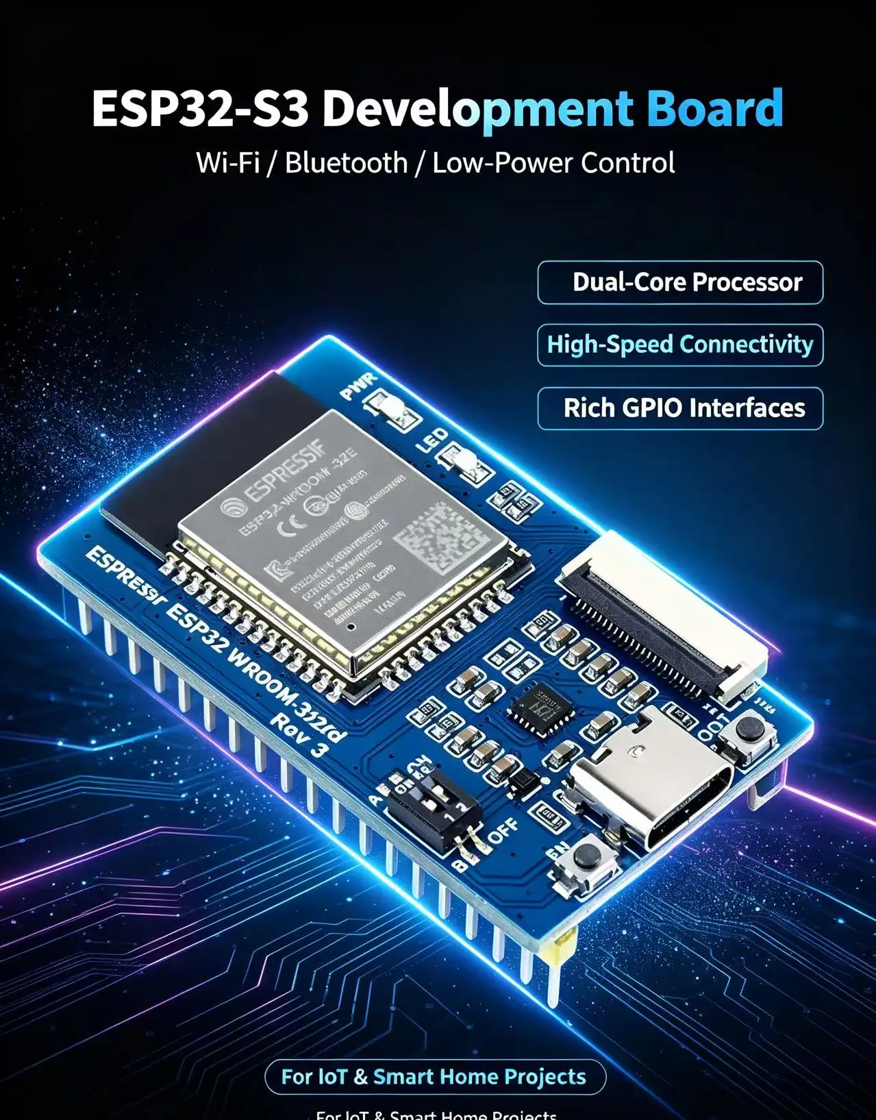 ESP32 E‑Paper Wireless Driver Board, Supports WiFi & Bluetooth