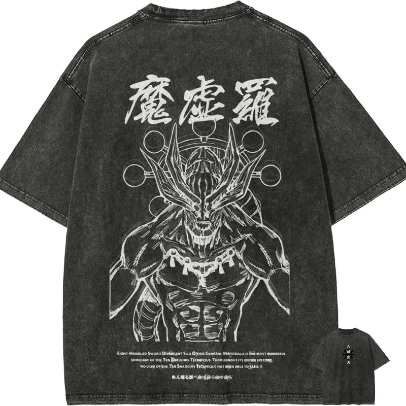 

Мужская футболка с принтом Макоры из аниме Jujutsu Kaisen, летняя новинка, унисекс, в стиле Y2K, с эффектом потертости