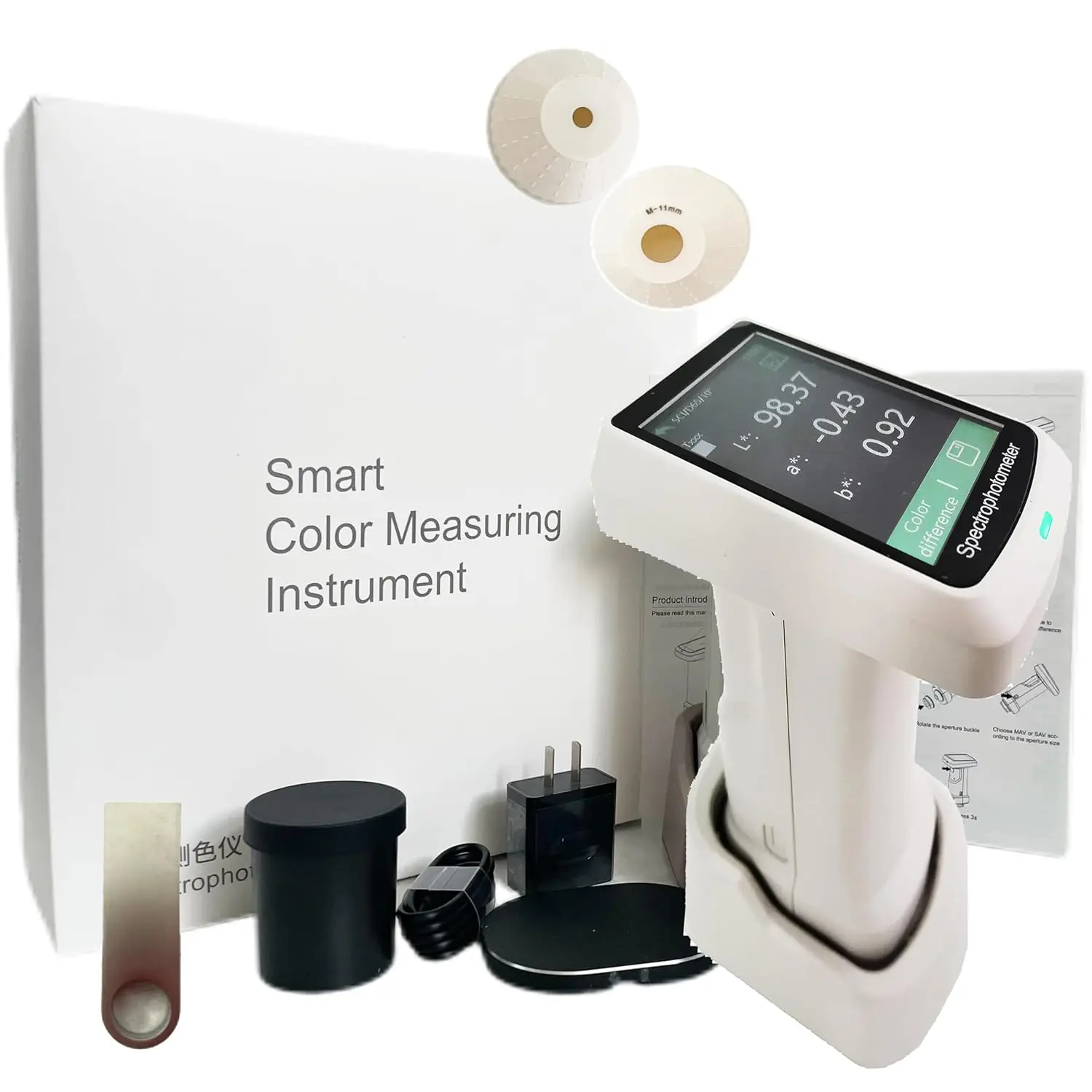 Lab Spectrophotometers with Aperture Φ8mm Φ11mm for Printing Paint Textiles Measuring structure D/8,SCI observer  2°10°