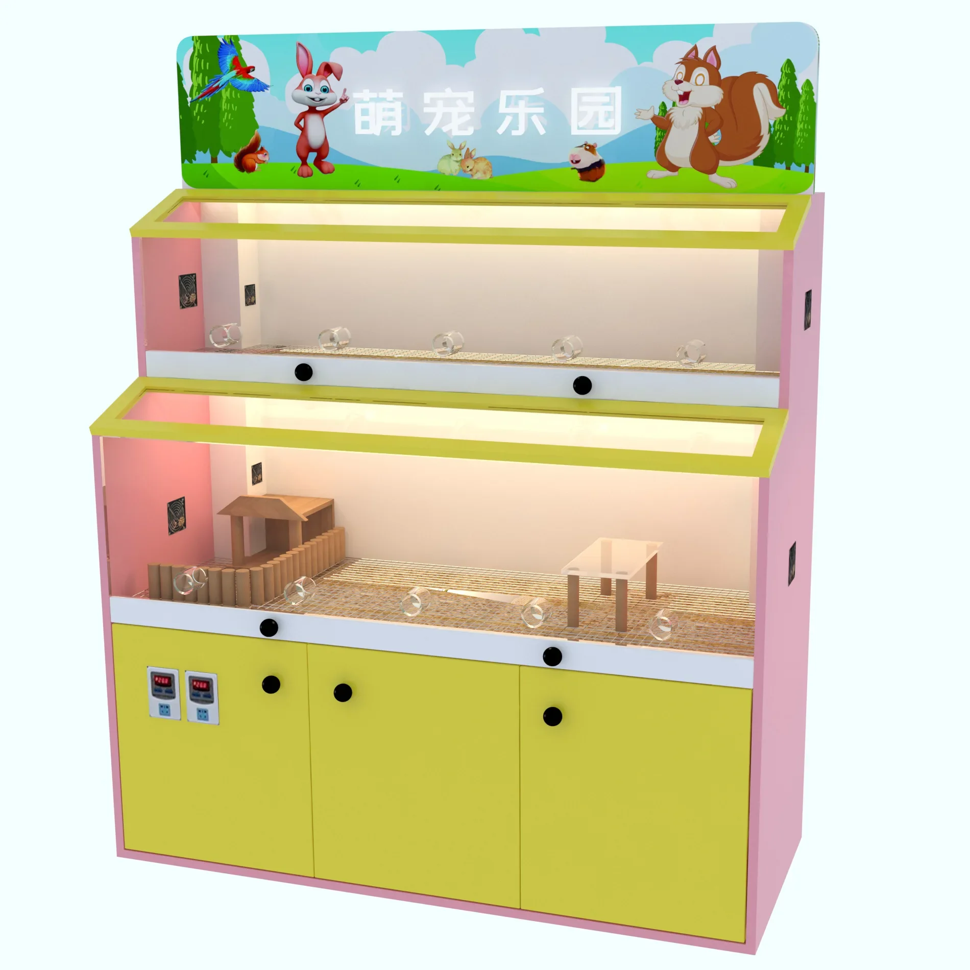 Commercial children's playground breeding display cabinet bird bureau parrot cage animal feeding stand multifunctional pet tank