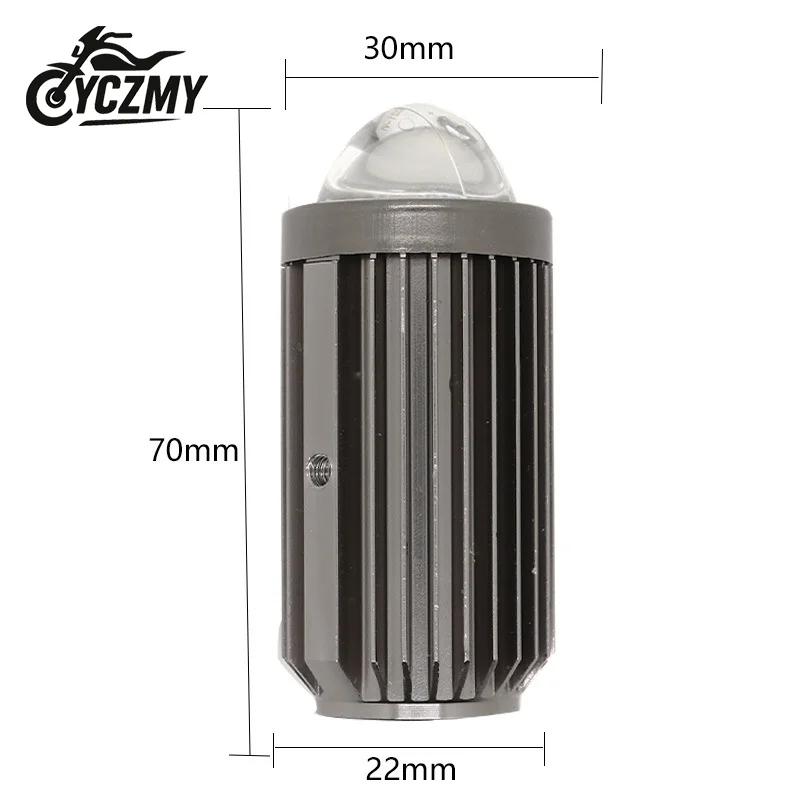 LED Motorcycle Headlight Spotlight 12V - Super Bright Lens High/Low Beam & Strobe Function for Motorcycles/Electric Scooters