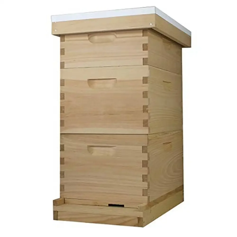 8 Frame Langstroth Bee Hive Kit with Frames and Foundations Amish Crafted in USA 2 Deep 1 Medium Queen-Friendly Space Easy