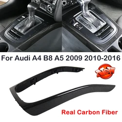 Real Carbon Fiber For Audi A4 B8 A5 2009-2016 Car Front Center Console Gear Shift Frame Decoration Cover Trim Interior Modified