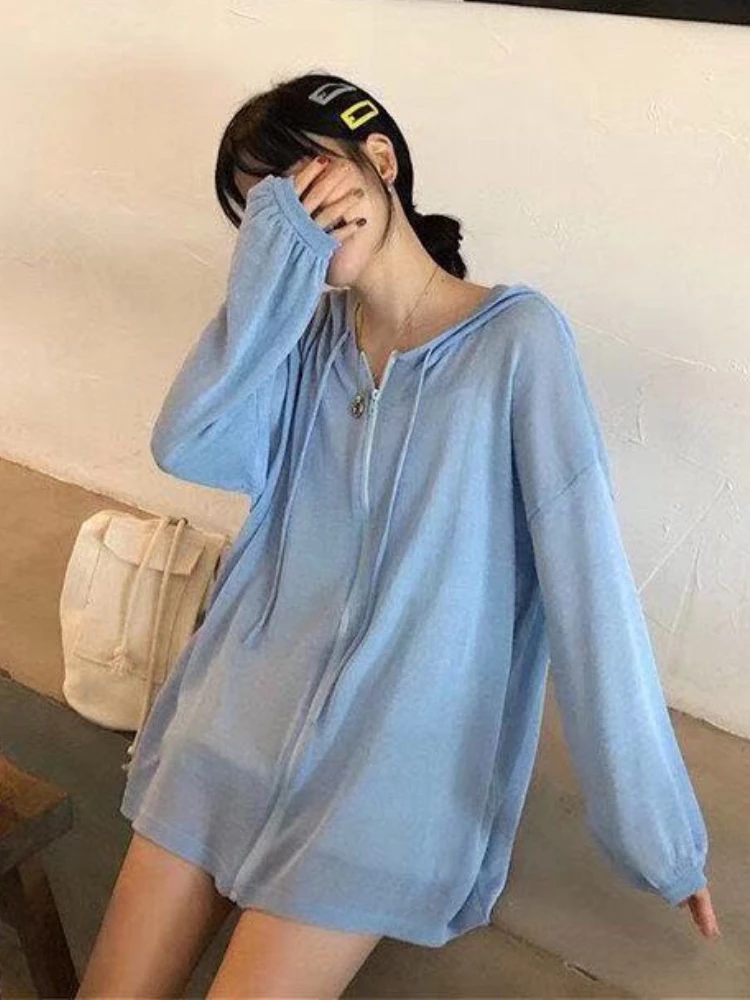 

Jackets Women Solid Simple All-match M-4XL Elegant Loose Summer Sun-proof Breathable Korean Style Casual Creativity Students Hot