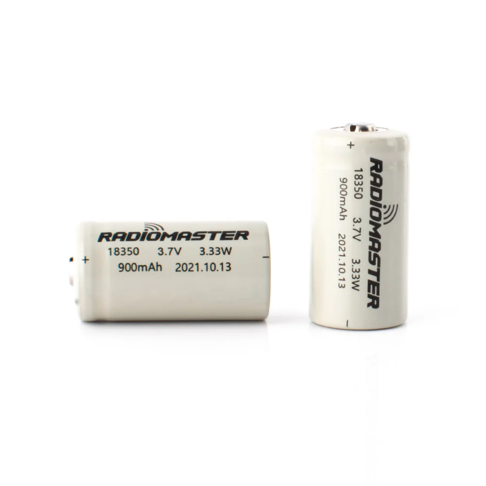 Batteria agli ioni di litio da 2 pezzi 3.7V 900mah 18350 per trasmettitore RadioMaster Zorro