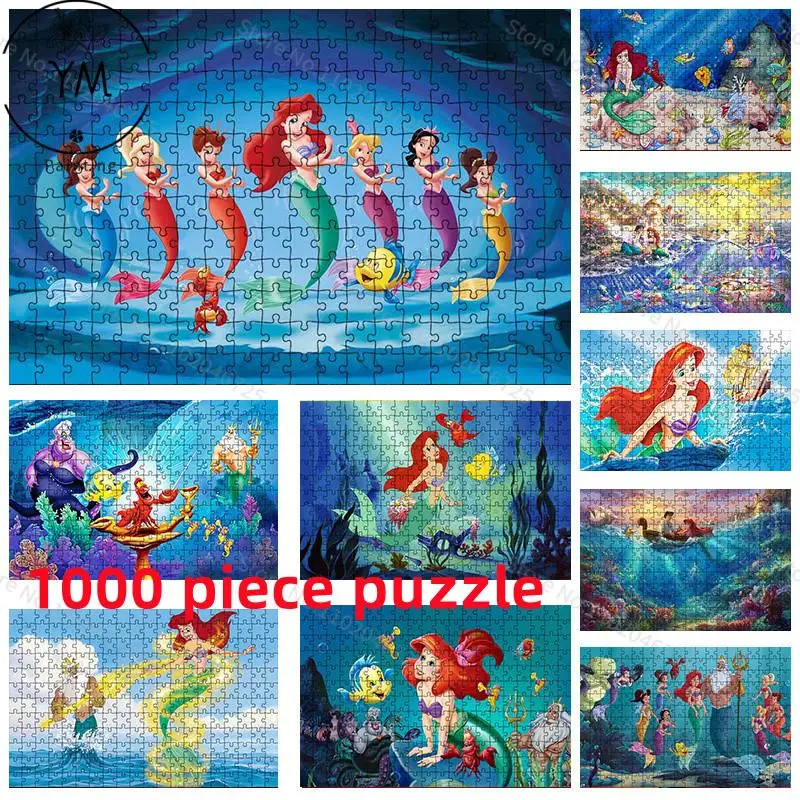 

Disney Princess Ariel Jigsaw The Little Mermaid 1000 Piece Jigsaw Puzzle Toys HD Printed Educational Toys For Kids Adults