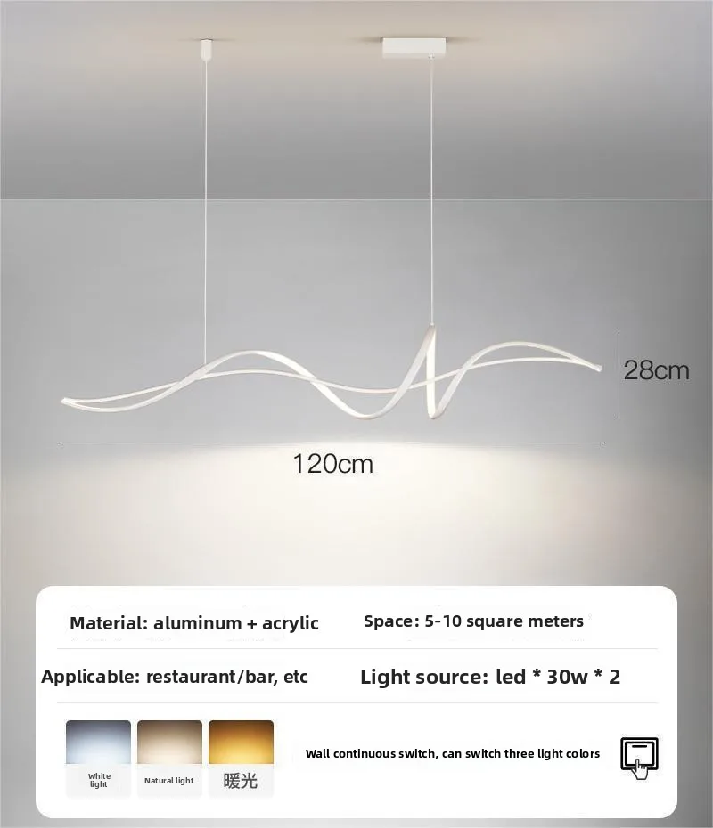 Lustre LED minimalista moderno, restaurante, sala de estar criativa, bar, lâmpada de mesa, iluminação doméstica minimalista, iluminação interna