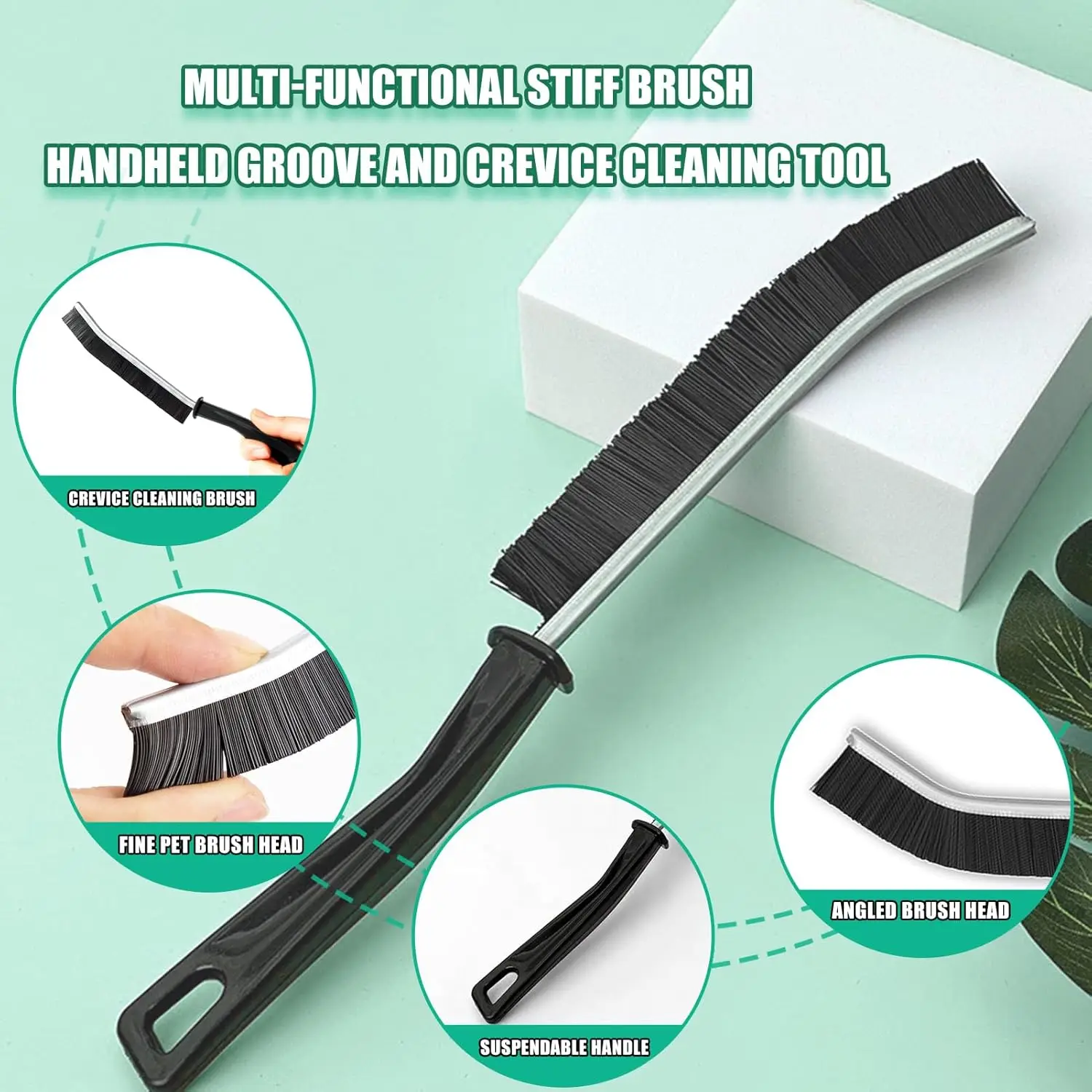 Hard-Bristled Grout Cleaning Brush for Deep Tile Joints and Crevices Accessories for Efficient Scrubbing and Gap Cleaning Tools