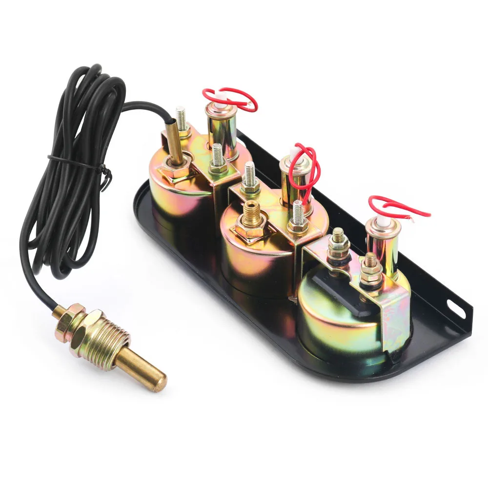 

3in1 Water Temp Gauge 52MM Oil Pressure Gauge AMP Volt Meter 12V Kit Car Triple Gauge With Sensor