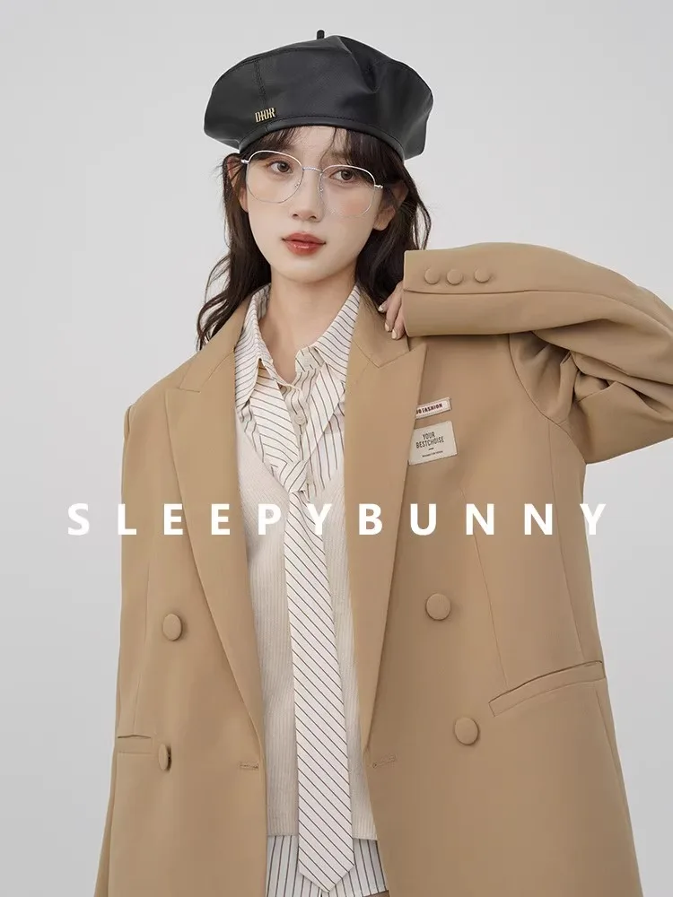 

Vintage Blazer Pleated Mini Skirt Set Women Preppy Striped Shirt Vest Outfit Korean Office Chic Two-Piece Autumn Suit Girls